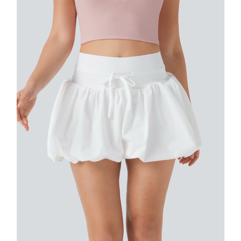 NWT Halara High Waisted Drawstring Casual Bubble Shorts Casual Active Babydoll S